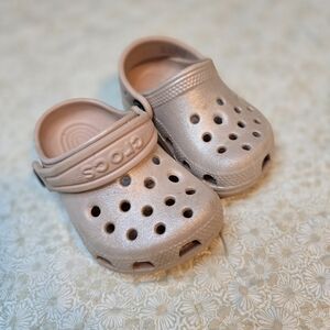 Pink sparkly Infant Crocs Littles Clogs